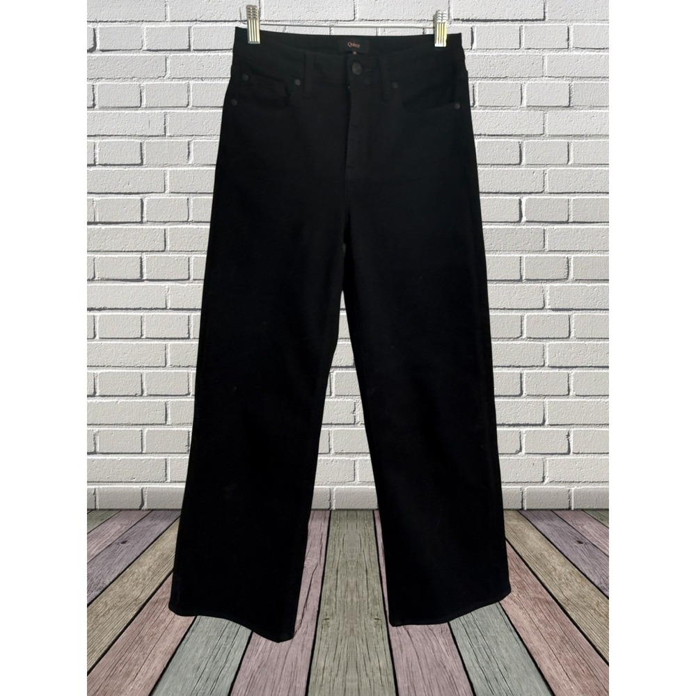 Quince Stretch High Rise Wide Leg Jeans Black Size 25 Womens 29.5 Inseam Basic